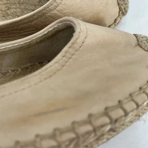 Soludos Leather Lace Up Espadrille Ballet Flats in Tan - Size 6 - Picture 8 of 11